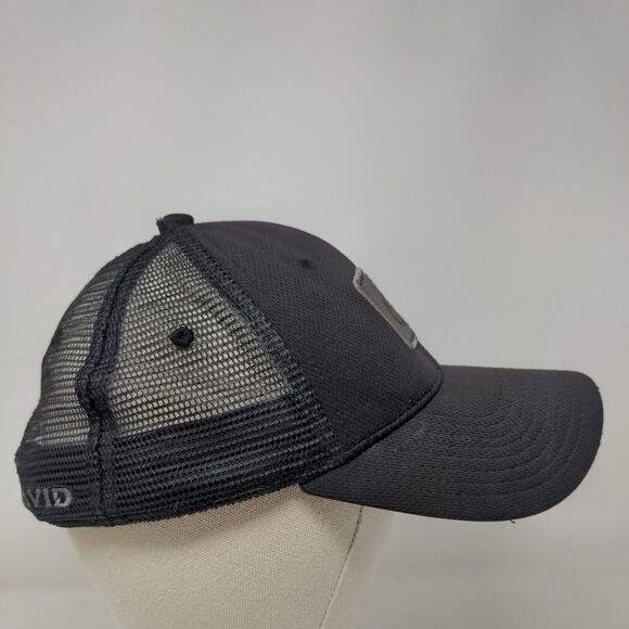 Avid Hook Logo Snapback Mesh Back Trucker Hat Black OSFM Embroidered - Picture 4 of 9